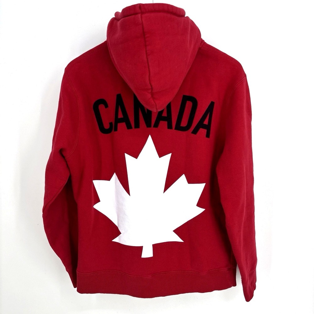 Hudsons Bay Canada Olympics‎ Hoodie Men M Red Full Zip Maple Leaf Jacket Zip